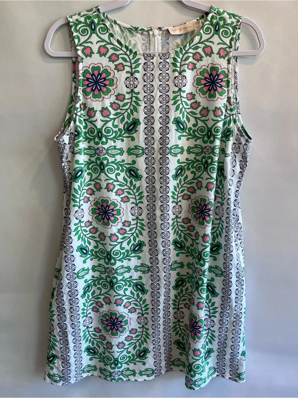Tory Burch | Dresses | Tory Burch Garden Party Floral Linen Blend  Sleeveless Shift Mini Dress | Poshmark